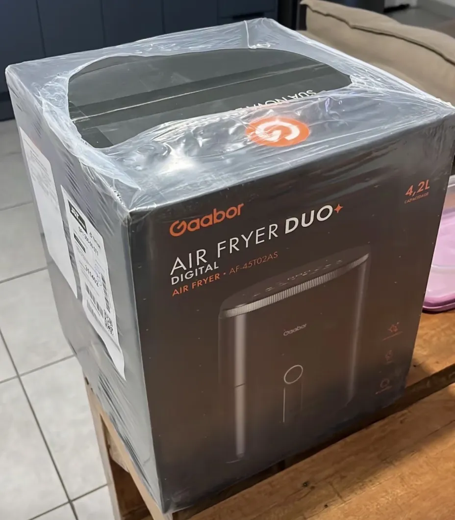 Air Fryer Gaabor embalada para entrega