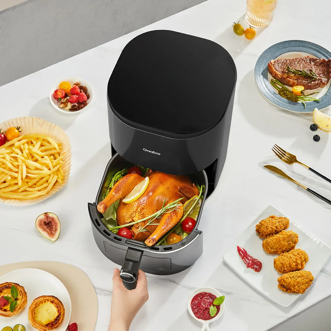 Air Fryer Gaabor — cesto antiaderente e alimentos